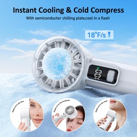 Portable Handheld Fan with Ice Cooler, 21H Max Cooling,9500RPM High Speed,100 Speeds, Small Pocket Turbo Design,Digital Display, Rechargeable Personal Handheld AC Fan for Travel Outdoor Office Commute