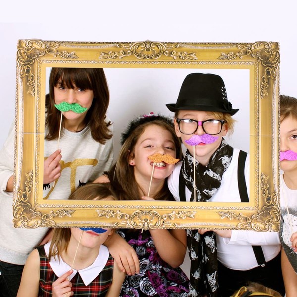 OULII Paper Picture Frame DIY Cutouts Photo Booth Props for