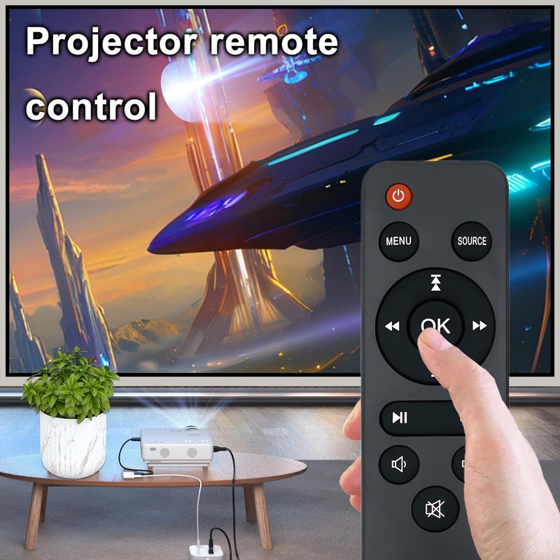 Molgoc Replacement Remote for Mini Projector,Compatible with TMY V08,NISOO M10,PANSEBA