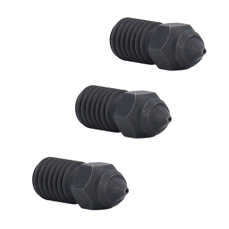 3 Pcs 3D Printer Nozzle M6 Hardened Steel Heat Resistant