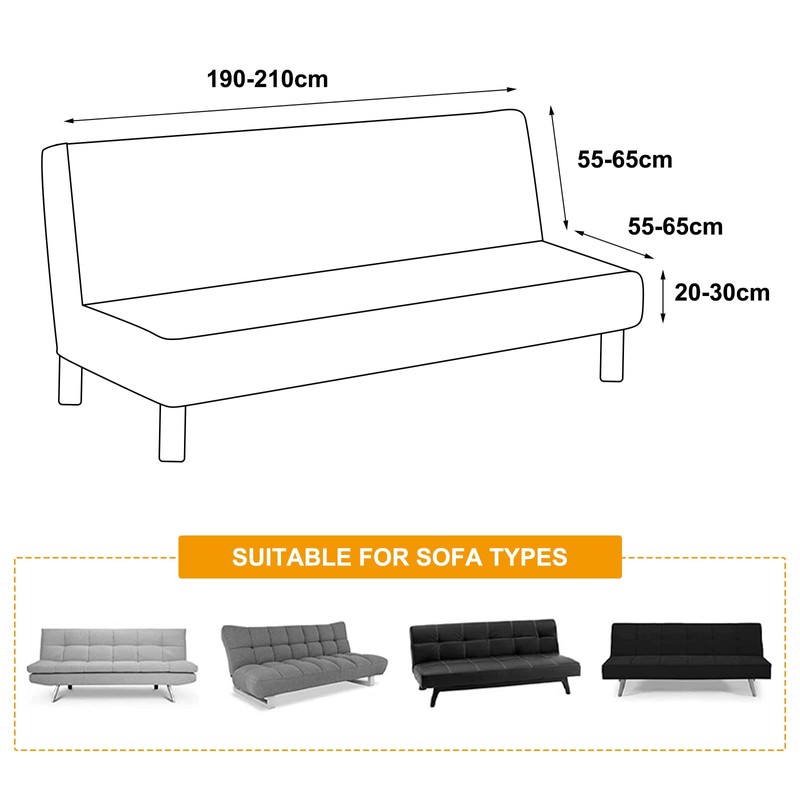 YancLife Sofa Cover 3-Seater Without Armrest, Stretch Sofa Cover without