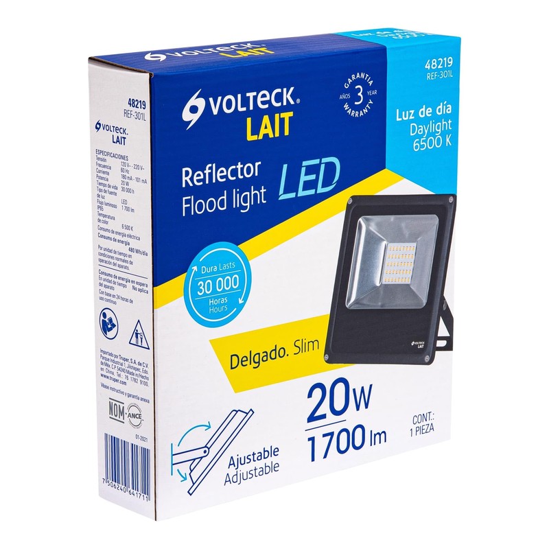 Volteck REF-301L, Reflector delgado de LED 20 W luz de