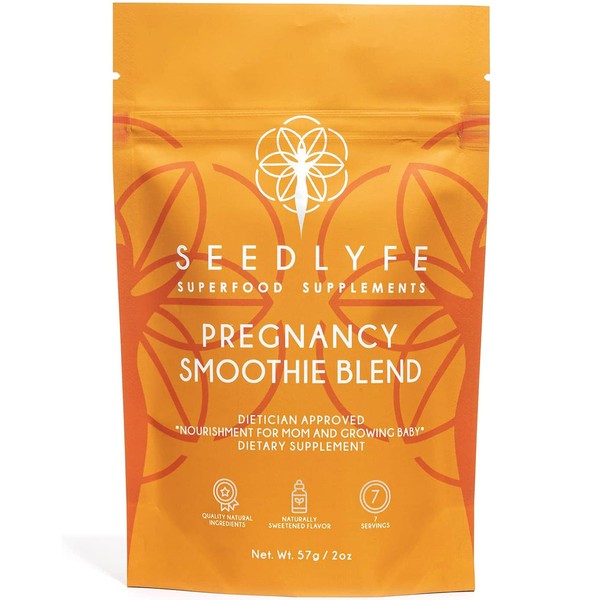 seedlyfe Pregnancy Smoothie Mix | 13 Nutritious Superfoods for Pregnant Mom & Growing Baby | Dietician Approved Supplement | Pregnancy Must Haves – 30 Servings, 248 Grams