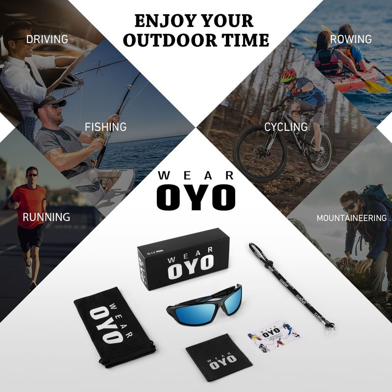 WEAROYO Polarized Sports Sunglasses for Men Women,Cycling Running Driving Fishing
