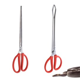 KeaJuidy Pack of 2 Feeding Tongs for Reptiles 38 cm Extra Long Large Tweezers for Snakes Reptiles Tank Accessories Snake Gripper Made of Stainless Steel for Snakes Lizards Frog Spider