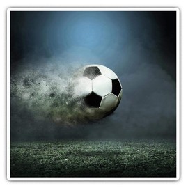 Square Stickers (Set of 2) 7.5cm - Football Blast Boys Girls Game Fun Decals for Laptops,Tablets,Luggage,Scrap Booking,Fridges, #21919