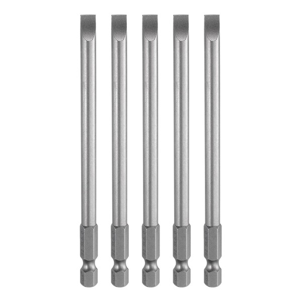 HARFINGTON 5pcs SL6 Magnetic SLotted Screwdriver Bits 6mm S2 Steel