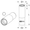 KS Tools 917.3972 3/8" 12-Point Socket, Long, 12 mm