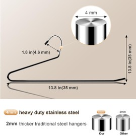 Treela 50 Pack Open Ended Pants Hangers, Metal Non Slip Hangers, Anti Rust Chrome Rubber Coating Slack Jeans, Heavy Duty Space Saving for Trousers Slacks Skirts (Black)