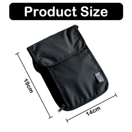 KASESSS Neck Wallet Travel Neck Pouch, Passport Holder Travel Wallet RFID Blocking Passport Bag Men Women Children, Waterproof Travel Document Wallet Organiser, Adjustable Phone Bag for Card Key-Black