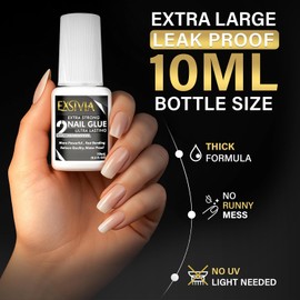 EXSIVIA Super strong nail acrylic & tips (10ml) Durable brush on No mess, no need for dehydrator or primer / 초강력 네일 아크릴 & 팁(10ml) 내구성이 뛰어난 브러시 온 지저분하지 않고 탈수기나 프라이머가 필요 없음