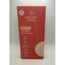 Natural Sense Sensitive The Body Wax Strip Kit 20 Pieces for All Skin Types