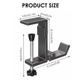 Pack of 2 Headphone Stands, Adjustable Headset Holder, Headphone Holder, Gaming Headset Holder for Keys, Pockets, Single Layer Hook, for Office Tables, Computer Desks