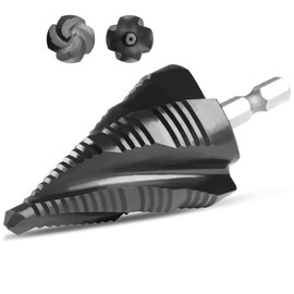 Cobalt M35 Step Drill Bit, TiAlN Coating 4 Spiral Flute Step Bit for Metal, Stainless Steel, Aluminum, Plastic, Large Step Drill 1-3/8"