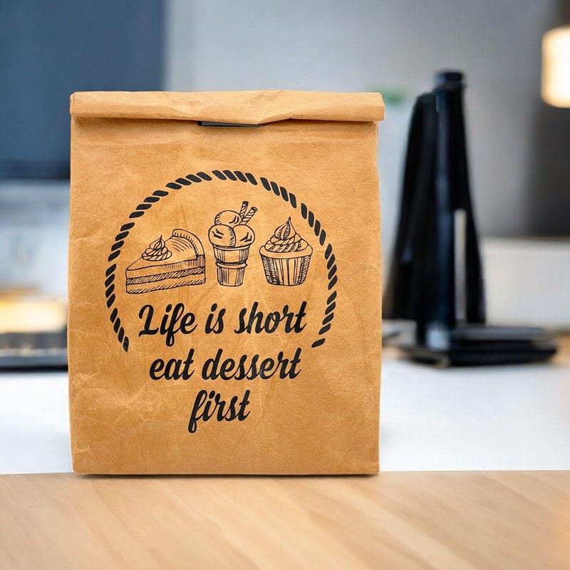 MIJOMA Lunchbag Lunchtüte Frühstückstüte Pausenbrot-Tasche braun, isoliert kalt oder warm,