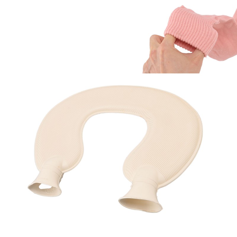 U Shaped Neck Hot Water Bag Double Knitted Insulation Rubber