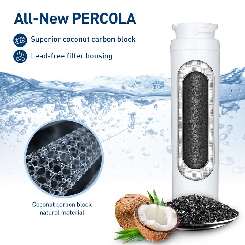 PERCOLA KWF1000 Water Filter, NSF 42 & 372 Certified Filter,