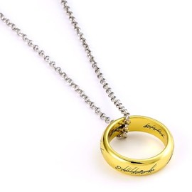 The Lord of The Rings One Ring Necklace, Gold, LRN00002, One Size, Gold, No Gemstone
