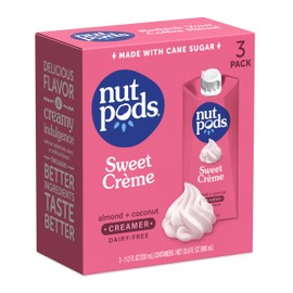 nutpods Sweet Crème Non Dairy Coffee Creamer, Sweetened with Organic Cane Sugar, Made from Almonds and Coconuts, Gluten Free, Non-GMO, Vegan, Kosher, Plant Based (3-Pack)