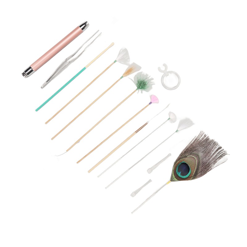 Earwax Remover Massage Set 8 Feather Stick Relieve Fatigue Professional