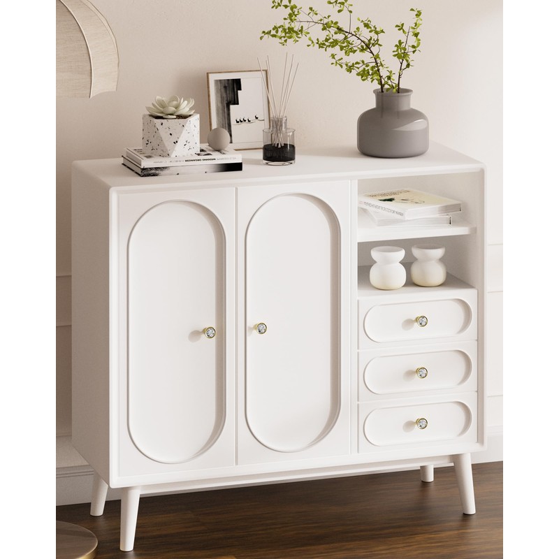 FURNIWARE Pack of 10 Furniture Knobs, Crystal, Cupboard Knobs, Gold,