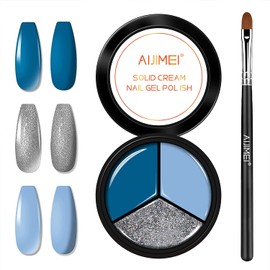 AIJIMEI Solid Nail Polish Gel 36 Colors Solid Gel Polish Solid Nail Polish Gel Set Gold Shimmer Glitter Cream Gel Polish Nail Painting Gel Soak Off Gel Nail Art DIY Manicure for Home (A43)