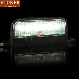 ETUKER 2x Number Plate Lamp LED 12v Waterproof CE Trailer License Plate Light for RV