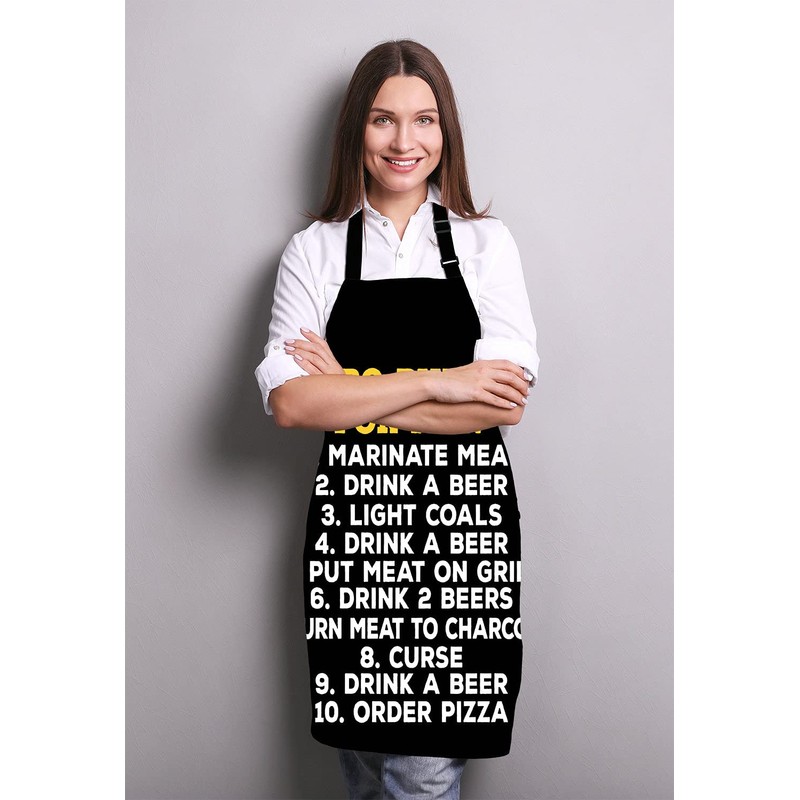 Lefolen Barbeque Rules For Men BBQ Cooking Funny Novelty Apron