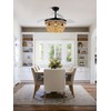 Boho Ceiling Fan with Light, Modern Ceiling Fan with 6