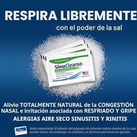 Sistema de enjuague nasal SinuCleanse con NetiPot de plástico y sobres de sal, 646011001027, paquete de de 1, 1, 1