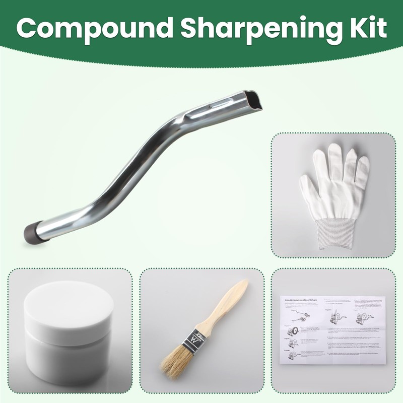 Rasaech Reel Mower Sharpening Compound Kit, (1 Compound, 1 Hand