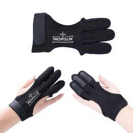 Prespollw Archery Glove Three-Finger Guard – Protective Shooting Glove for Men & Women, Ideal for Recurve & Compound Bow Hunting and Target Practice (Medium)