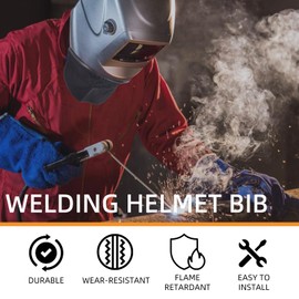 NICENEEDED Welding Helmet Bib Cover, Welding Helmet Scarf, Black Anti-scald Splash Scarf Removable Welding Bib Hood Mask Face Protector Welder Protective Mask