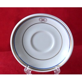 New United States Department of Navy Coffee Cup Saucer Gold line Crest Homer USA