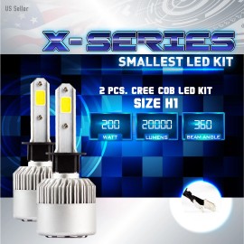 X-Series 200W 20000LM CREE LED 6000K White Headlight High Beam Kit ONLY PAIR - H1