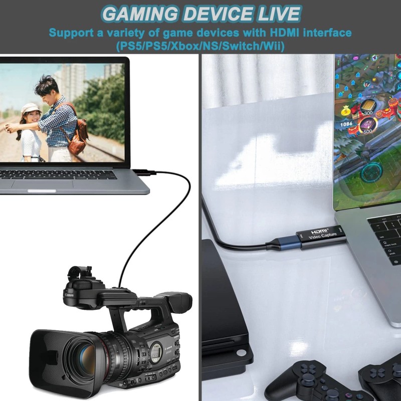 Amzhrly 4K HDMI to USB 2.0 Video Capture Card 1080P