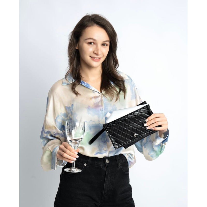 Binocktails Clutch Purse with Flask (Black), Holds 26 oz (800