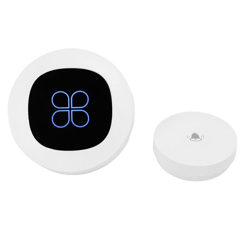 Wireless Doorbell Self Powered 1 Receiver 2 Push Button Battery