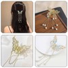 3 PCS Butterfly Hair Claw Clips Metal with Fringe Clawclips