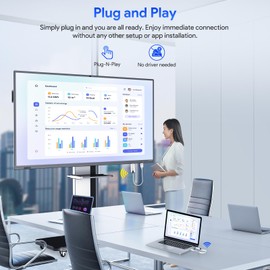 HDMI Wireless Transmitter and Receiver 165FT/50M Long Range, Wireless HDMI Extender Plug and Play, Support 2.4/5GHz for Streaming Video/Audio from Laptop,PC,Smartphone to HDTV/Projector