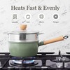 ROCKURWOK Ceramic Nonstick Sauce Pan, 3 QT Pot with Steamer,
