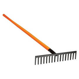 A.M. Leonard Straight Rake with Composite Handle - 16.5 Inches/16 Tines