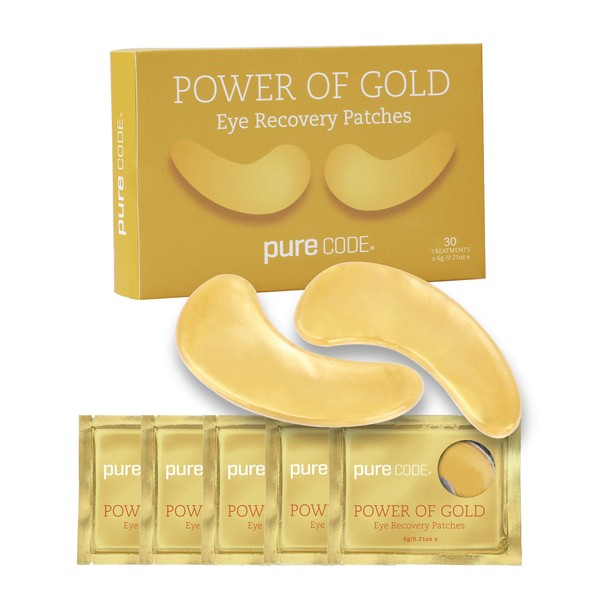 PURE CODE Power of Gold | Eye Recovery Patches | Contains 30 Treatments | Keeps Under-eye Area Smooth and Hydrated