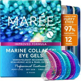 MAREE Eye Gels - Cooling Pads Under Eye Patches for Puffy Eyes and Dark Circles with Collagen & Hyaluronic Acid - Anti Wrinkles Under Eye Masks Skincare Treatment for Puffiness - Parches Para Ojeras