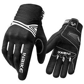 INBIKE - Guantes trmicos de invierno para motocicleta, resistentes al agua, con almohadilla de palma de TPR que amortigua los nudillos duros          