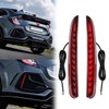 VGETTING Red Lens LED Reflector Lights For Honda Civic Hatchback,