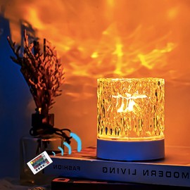 Tengsun Water Ripple Lamp Dynamic Ocean Wave Table Night Light Ocean Wave Ceiling Projector,Control Aurora Projector for Bedroom Room Party Decoration Mood Lighting Room Decor