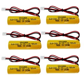 GSUIVEER ELB-CS01 1.2 Volt Emergency Exit Battery Ni-CD 1.2v 900mAh Exit Sign Light Batteries Compatible with Unitech AA900mAh OSA268 ELB CS01 Lithonia EXR LED EL M6 Custom-322 (6 Pack)