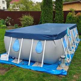 WEDNOK Pack of 12 Pool Cover Weights Water Bag for Pool Cover 24 x 34 cm Swimming Pool Cover Hanging Bag for Filling Winter Pool Tarp Weights for Pool Cover Winter