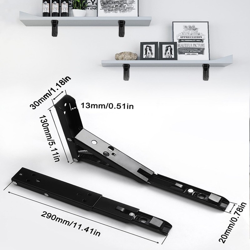 ANTEISI Folding Shelf Brackets Hinges 2 Pcs,Drop Leaf Hinges,Wall Drop